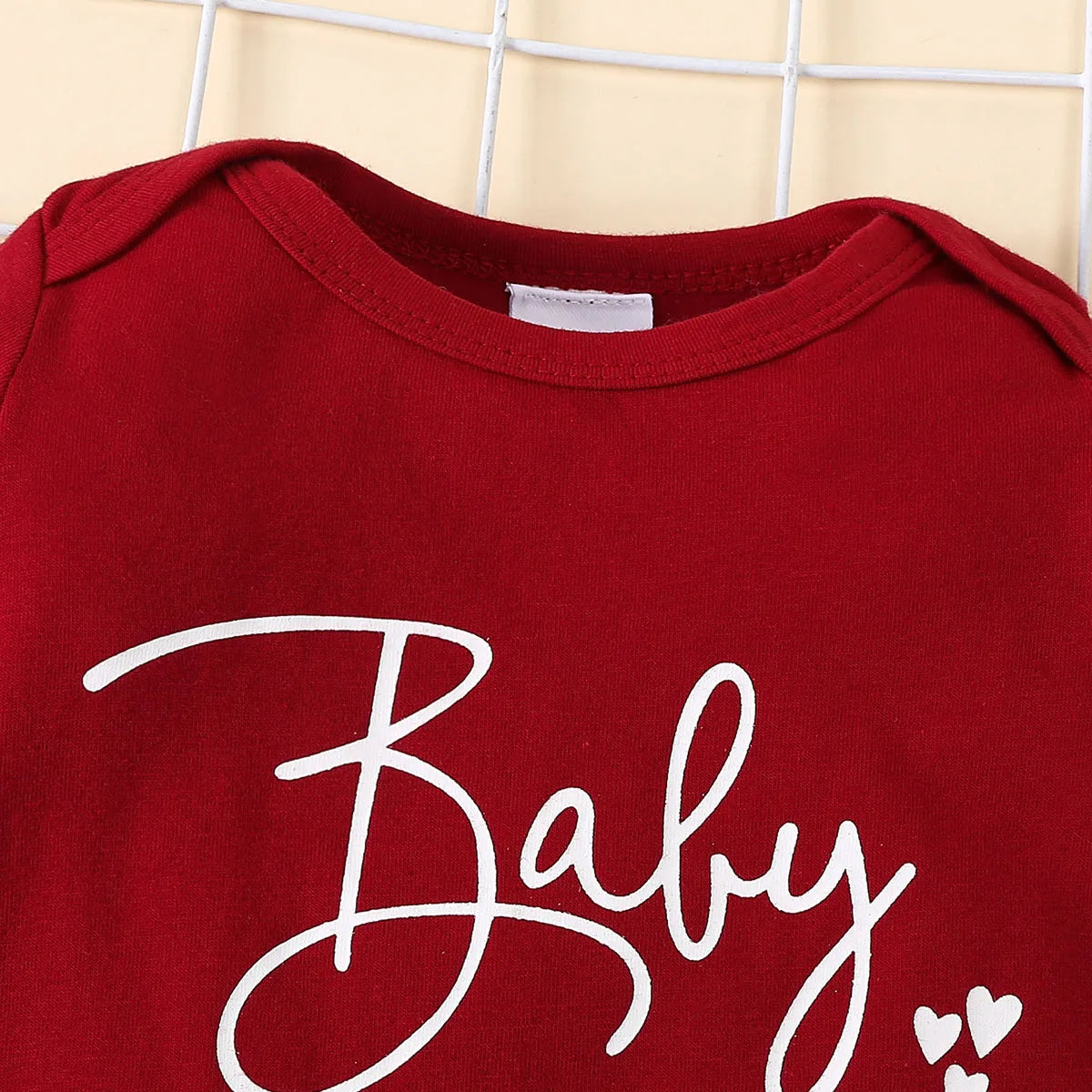 Baby boy English printed round neck long sleeved (including hat) jumpsuit pants