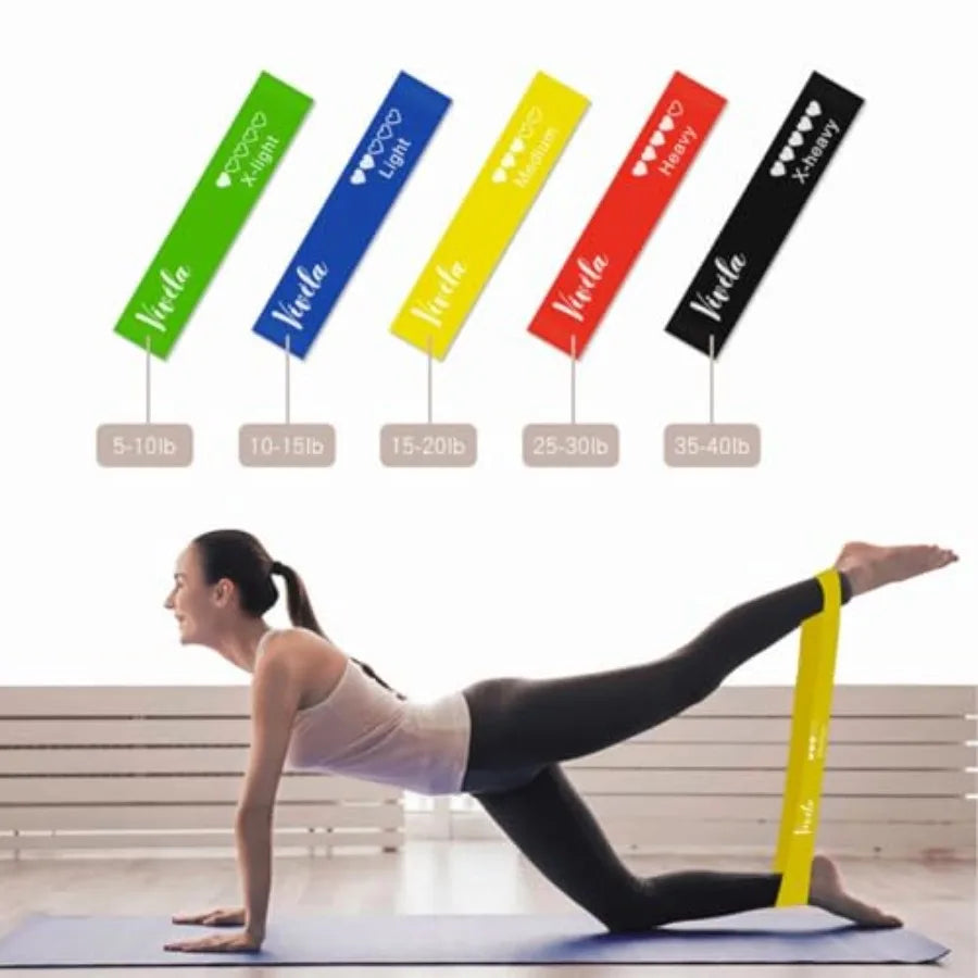 Resistance Fitness Bands 5Piece Set of SkinFriendly Exercise Loops for Yoga Home Workouts Stretching Gym Training Weight Loss T