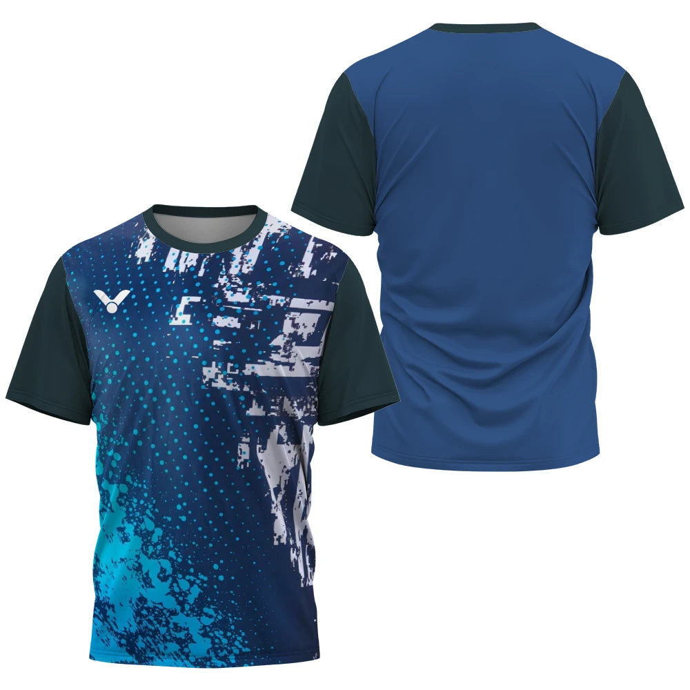 2025 Breathable Badminton Tennis T-shirt Men's Fashion Sportswear Top Men's Fitness Short Sleeve Outdoor Sportswear Soft and Com