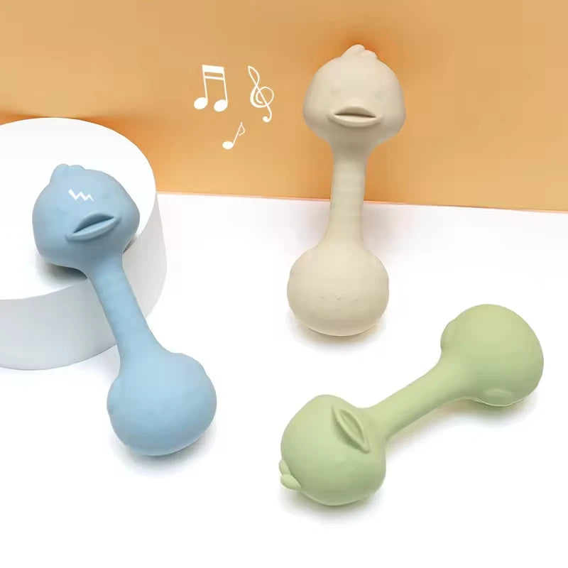 Silicone Baby Rattle Toys Easy To Grip Newborn Gift Cute Rabbit Sand Hammer Rattles Teething Toy for Infants Baby Stuff BPA Free