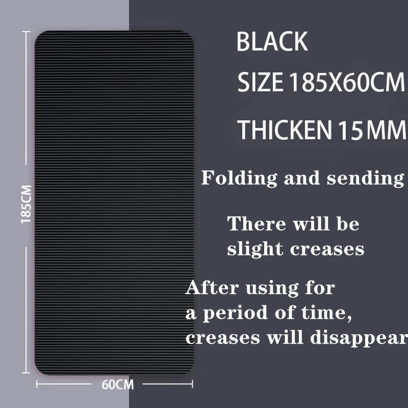 Yoga Mat Pilates Fitness Mat 15mm Thicknes Non Slip Yoga Cushion Travel Fitness Exercise Pad for Women Home Gym Floor Workout
