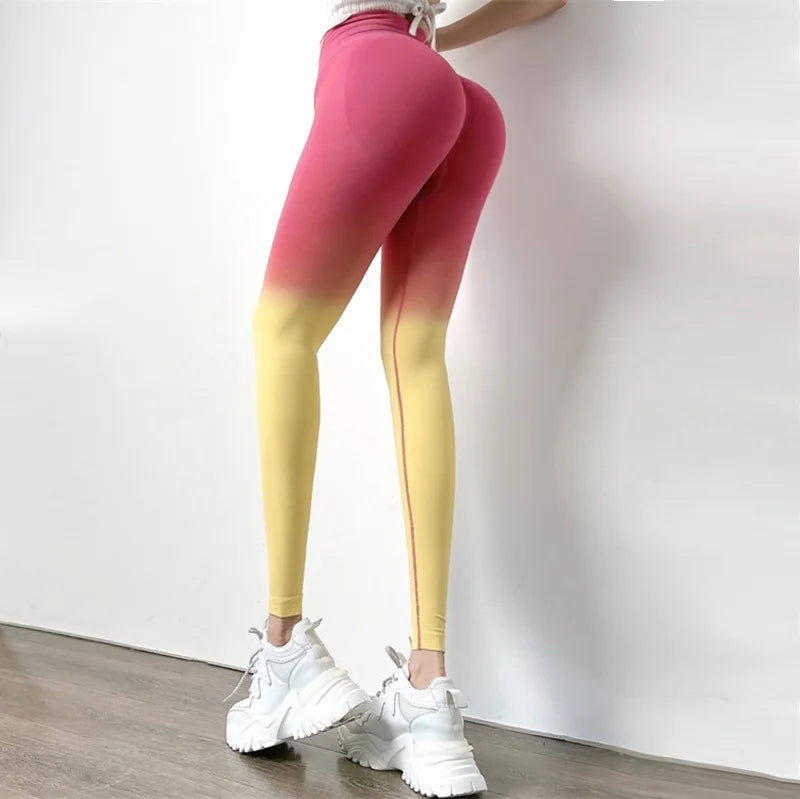 Cloud Rise Ladies Yoga Pants for Fitness Women Sports Leggings Gym Push up Tights High Waist Sexy Girl Workout Bike Sportswear