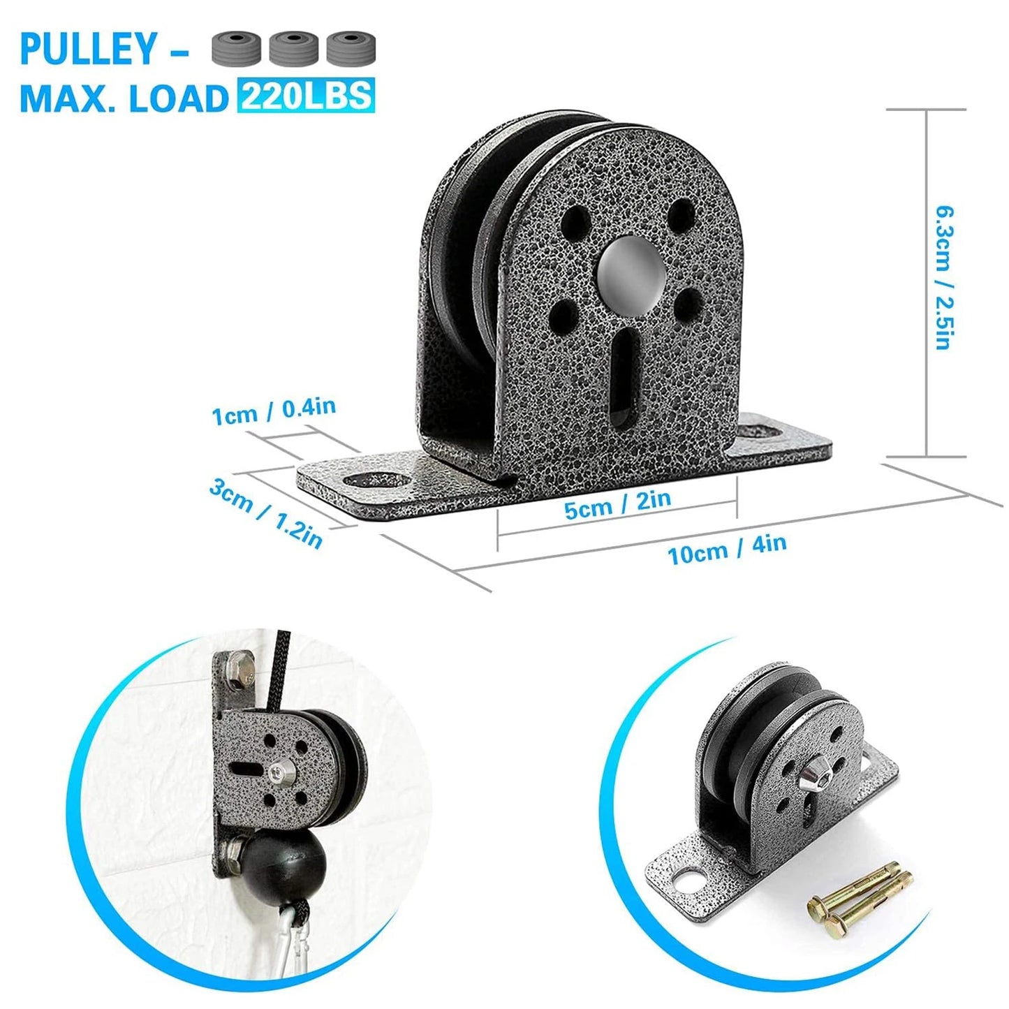 Fitness Cable Pulley System for Bicep Curl Back Shoulder,Wall Mounted LAT Pulldown Machines ,Home Gym DIY Equipment
