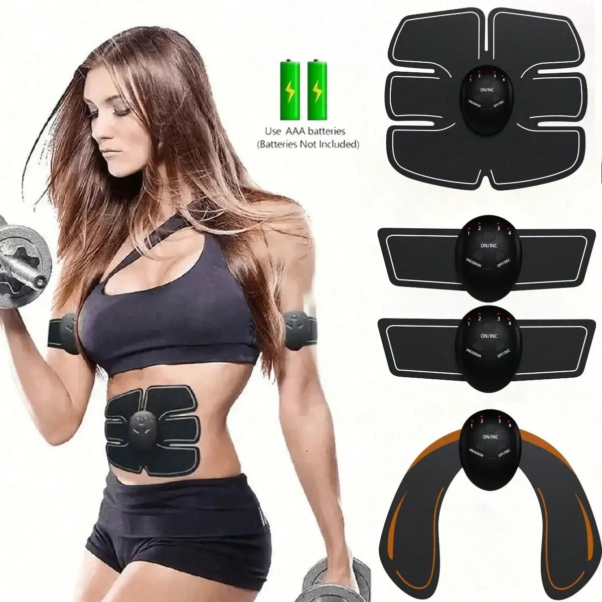 EMS Hip Muscle Stimulator Fitness Lifting Buttock Abdominal Arms Legs TrainerLoss Body Massage With Gel Pads