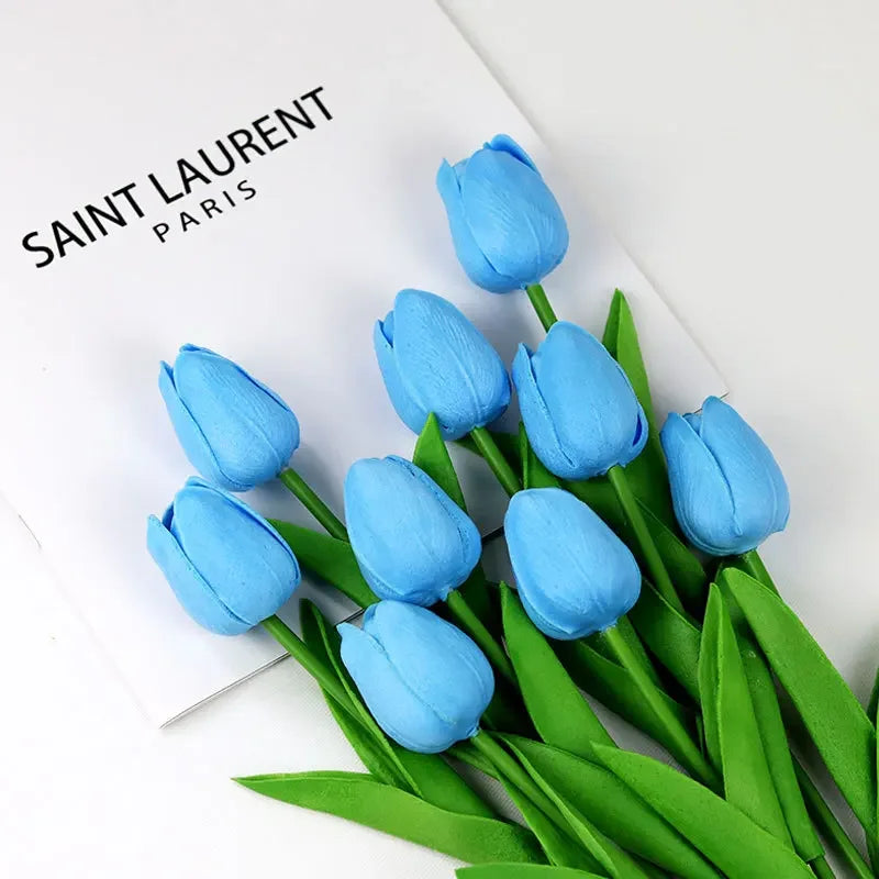 1piece 34cm PU Tulip Artificial Flower Real Touch Artificial Branch Fake Flower for Wedding Decoration Flowers Home Garden Decor