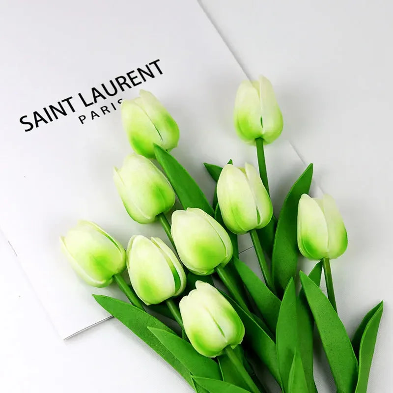 1piece 34cm PU Tulip Artificial Flower Real Touch Artificial Branch Fake Flower for Wedding Decoration Flowers Home Garden Decor