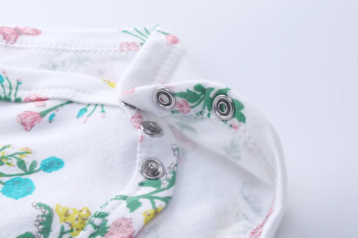 5 Pcs/Lot Cartoon Short Sleeve Baby Girl Bodysuits Soft 100%Cotton Newborn Onesies Infant Clothes