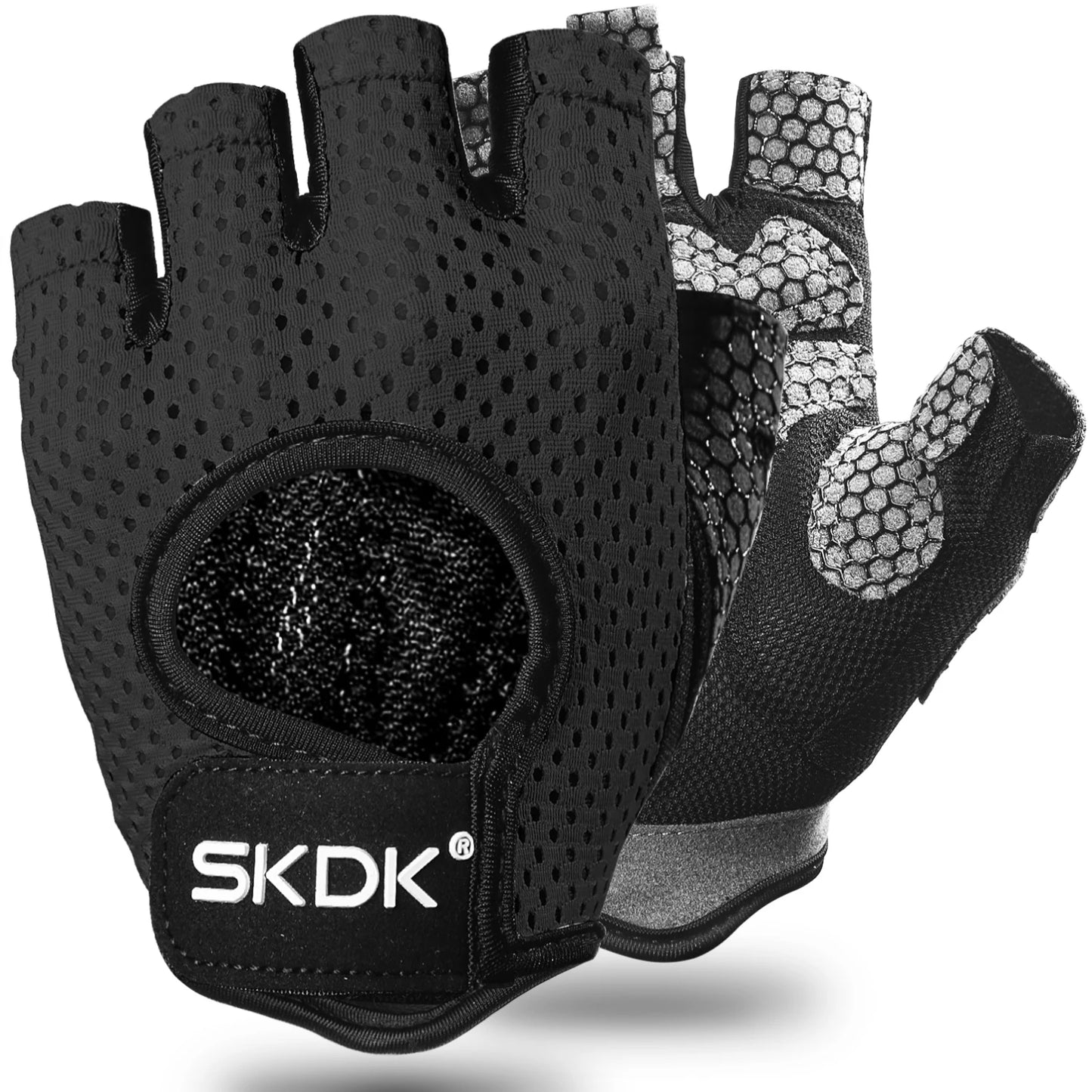 SKDK Gym Gloves Weightlifting Workout Dumbbell Crossfit Bodybuilding Accessorie Breathable Fitness Gloves Silicone Palm Hollow