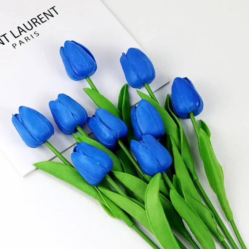 1piece 34cm PU Tulip Artificial Flower Real Touch Artificial Branch Fake Flower for Wedding Decoration Flowers Home Garden Decor