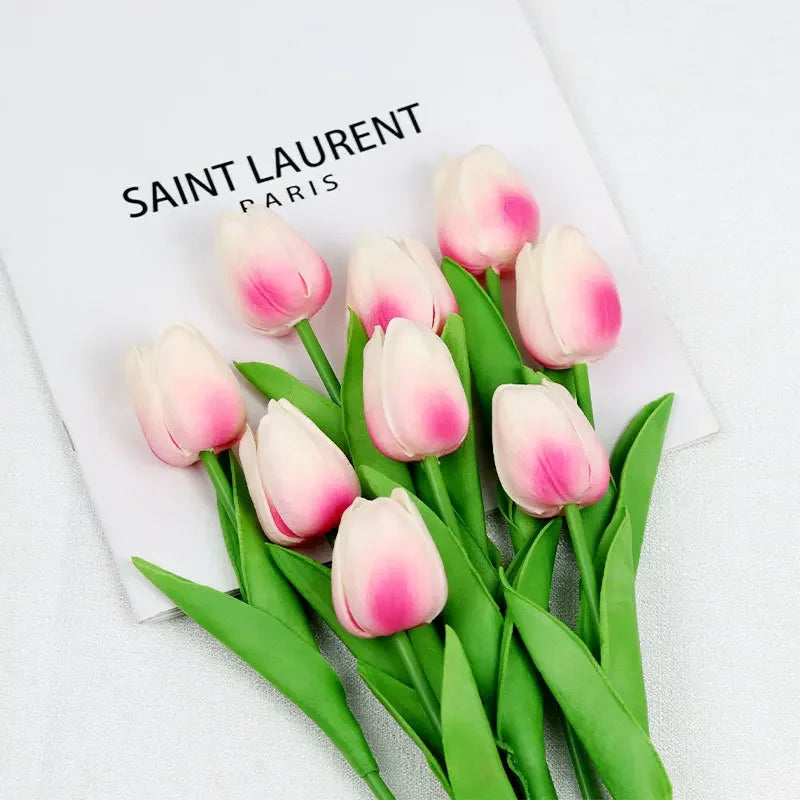 1piece 34cm PU Tulip Artificial Flower Real Touch Artificial Branch Fake Flower for Wedding Decoration Flowers Home Garden Decor