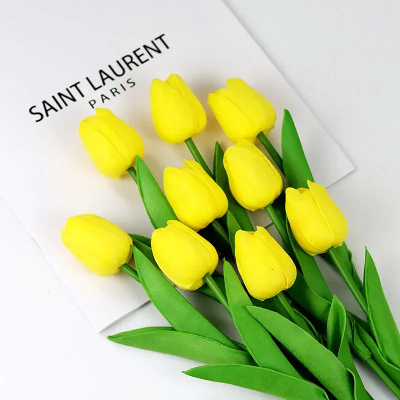 1piece 34cm PU Tulip Artificial Flower Real Touch Artificial Branch Fake Flower for Wedding Decoration Flowers Home Garden Decor