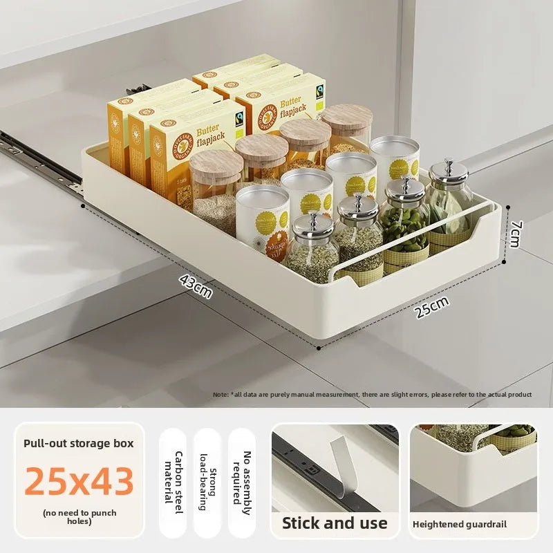 Convenient kitchen pots and pans, spices and dishes, pull-out cabinet organizer, sink shelves, free installation track pull-outs