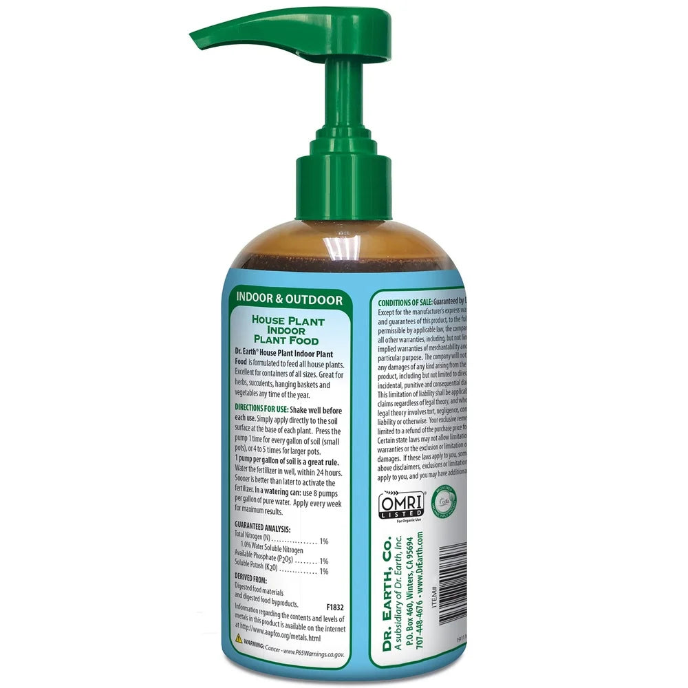 Organic Plant Food Liquid Concentrate Fertilizer 8oz Quick Easy Feed Plant Nutrients Natural Ingredients Safe Pets Weather