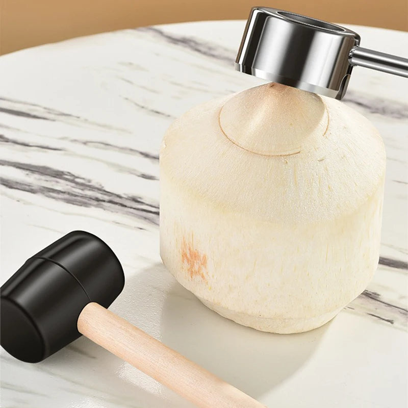 Coconut Opener Tools Creative Dual-purpose Hand Hole Puncher Hammer Coconut Breaker Kitchen Gadgets for Fresh Coconut Wate