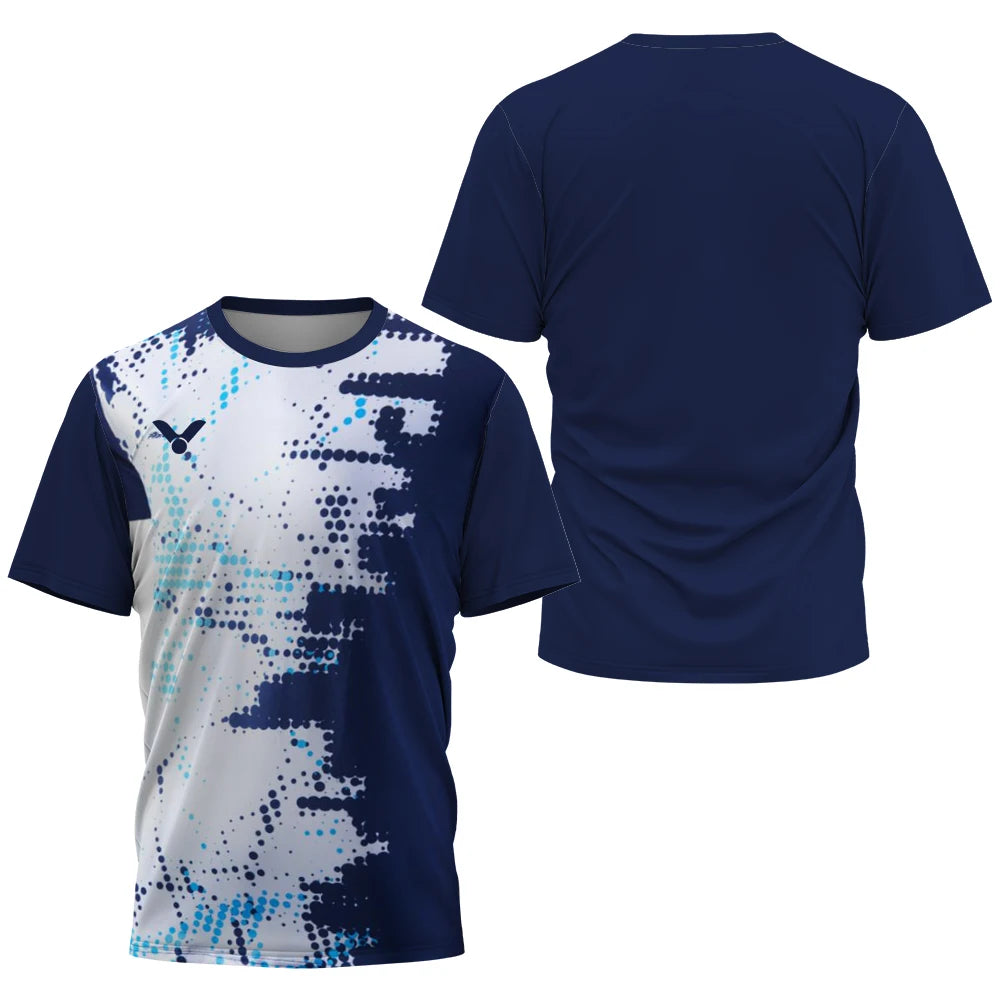 2025 Breathable Badminton Tennis T-shirt Men's Fashion Sportswear Top Men's Fitness Short Sleeve Outdoor Sportswear Soft and Com