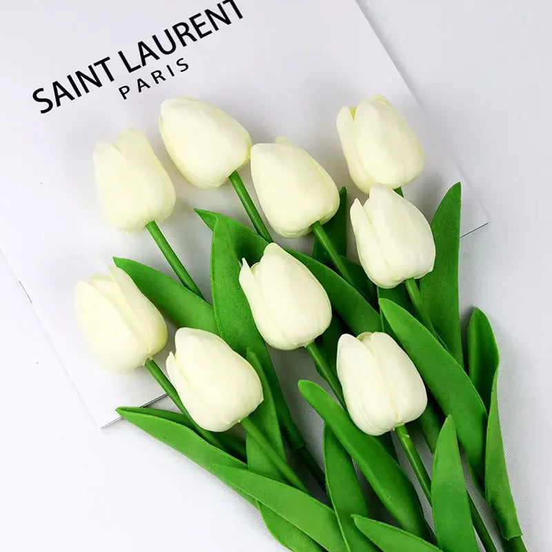 1piece 34cm PU Tulip Artificial Flower Real Touch Artificial Branch Fake Flower for Wedding Decoration Flowers Home Garden Decor