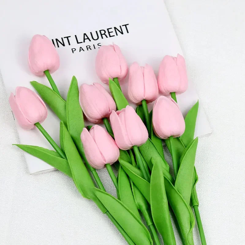 1piece 34cm PU Tulip Artificial Flower Real Touch Artificial Branch Fake Flower for Wedding Decoration Flowers Home Garden Decor