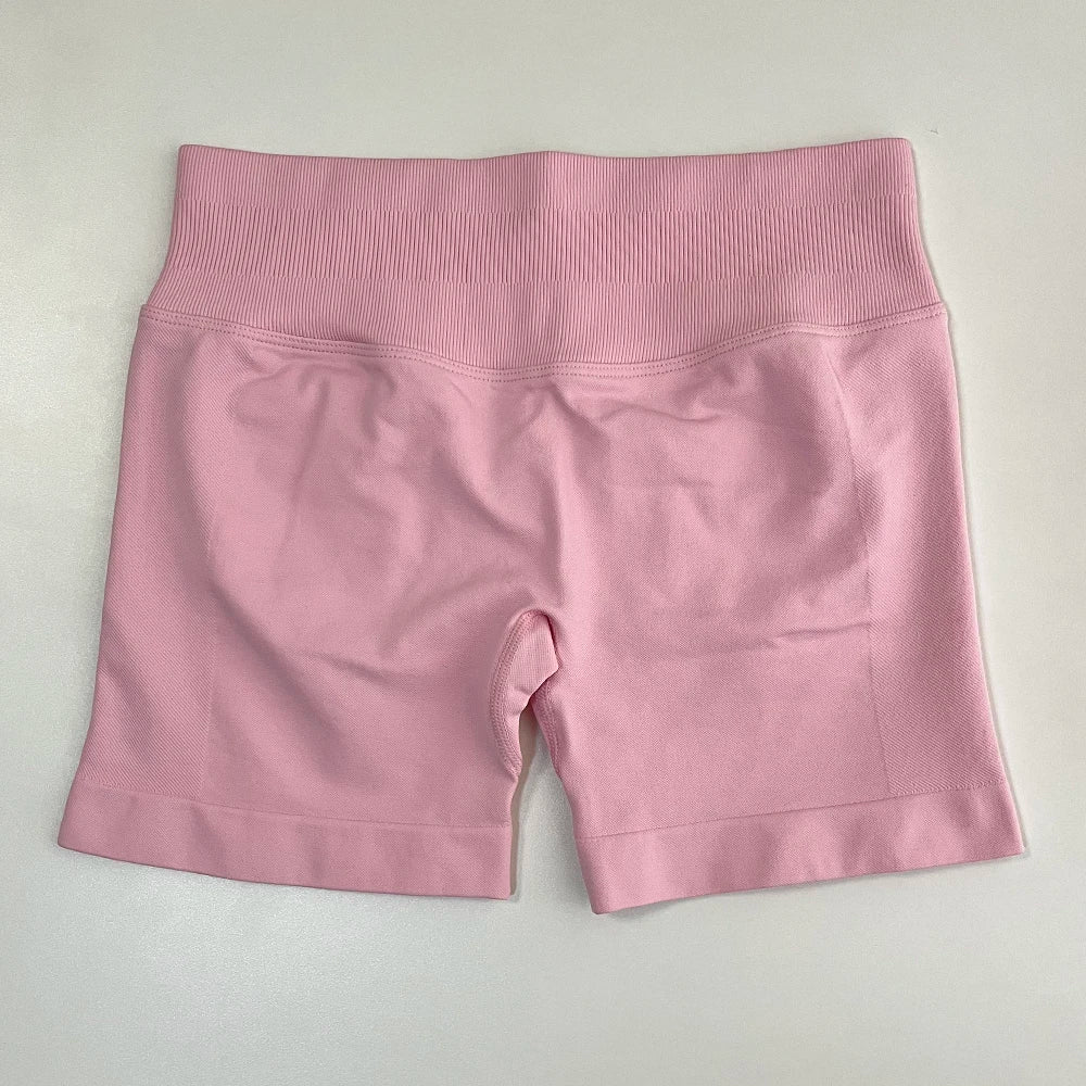 Impact Gym Shorts Women Fitness Sport Biker Shorts 4.5" Low Ribbed Band Seamless Yoga Shorts Workout Scrunch Butt Short Leggings