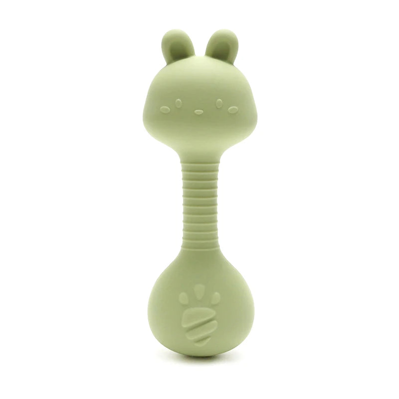 Silicone Baby Rattle Toys Easy To Grip Newborn Gift Cute Rabbit Sand Hammer Rattles Teething Toy for Infants Baby Stuff BPA Free