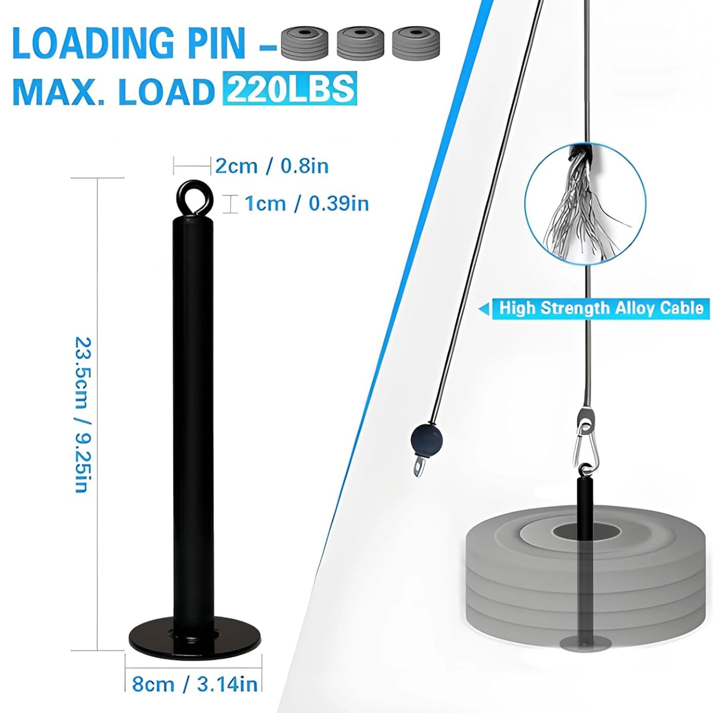 Fitness Cable Pulley System for Bicep Curl Back Shoulder,Wall Mounted LAT Pulldown Machines ,Home Gym DIY Equipment