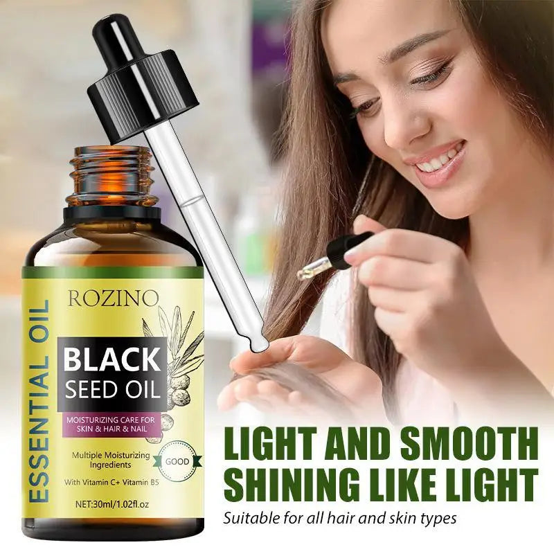 Black Seed Oil Organic Essential Oil Hair Growt Pure Natural Nourish Roots Improve Hair Texture Smooth Hair Skin Care