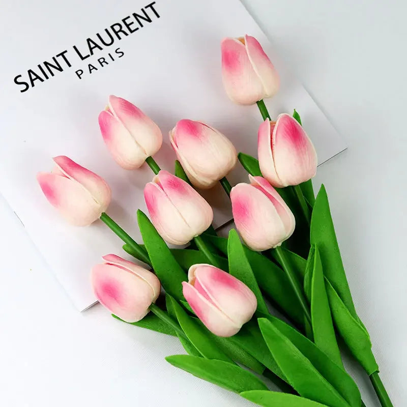 1piece 34cm PU Tulip Artificial Flower Real Touch Artificial Branch Fake Flower for Wedding Decoration Flowers Home Garden Decor
