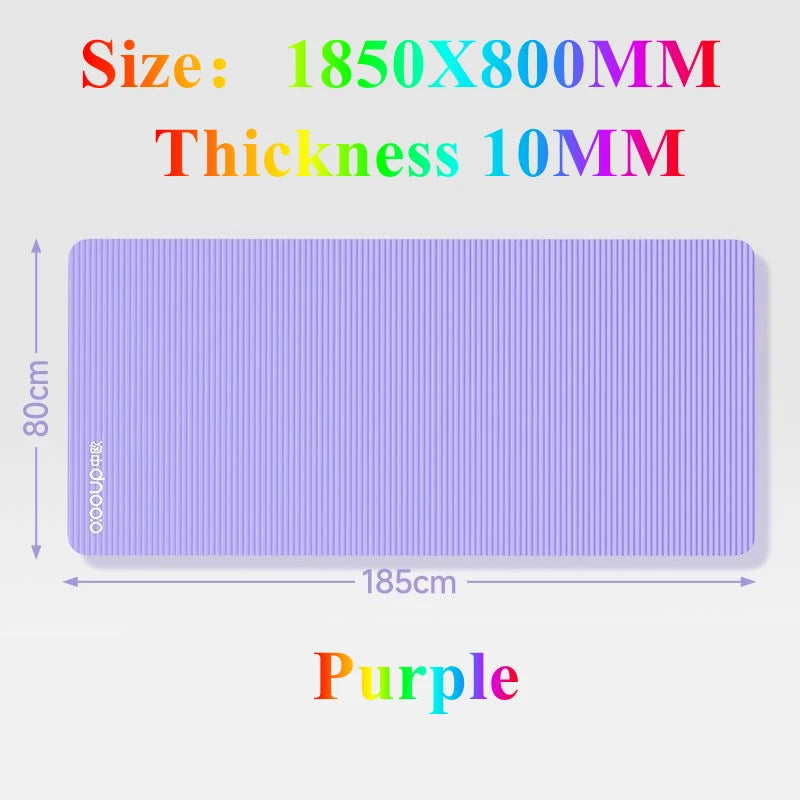 Width 80cm Yoga Mats Anti-slip Sport Fitness Mat Blanket for Exercise Yoga and Pilates Gymnastics Fitness Equipment Thick 10mm
