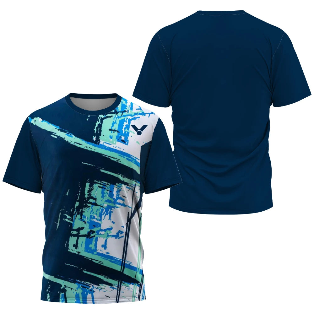 2025 Breathable Badminton Tennis T-shirt Men's Fashion Sportswear Top Men's Fitness Short Sleeve Outdoor Sportswear Soft and Com