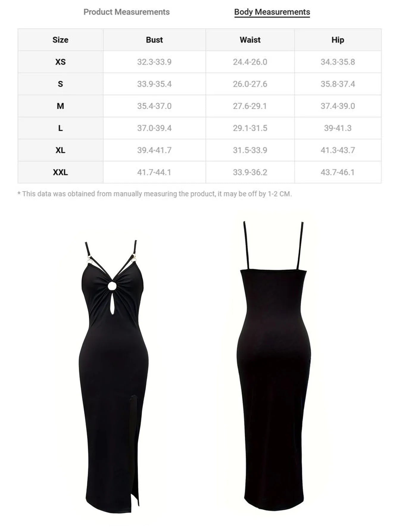 Fashion Cut Out Ring Solid Cami Dress, Sexy Spaghetti Strap Backless Slim Split Chest Ruched Dress, Women's Clothing