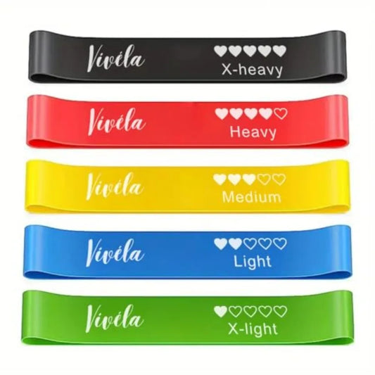 Resistance Fitness Bands 5Piece Set of SkinFriendly Exercise Loops for Yoga Home Workouts Stretching Gym Training Weight Loss T