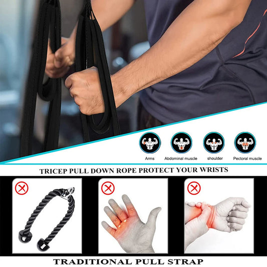 Long Triceps Strap Anti-Slip Muscle Training Tricep Rope Cable Multi-Purpose Tricep Pull Down Rope for Gym Fitness Accessories