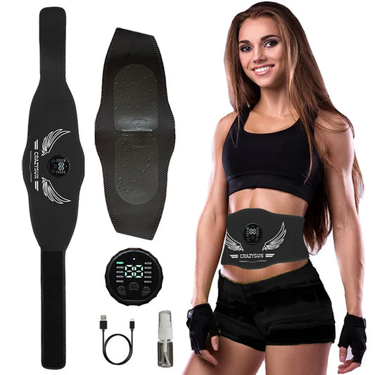 Abdominal Toning Belt Smart Muscle Toner EMS Muscle Stimulator USB Rechargeable Body Shaping Massager Home Gym Fitness Equipment