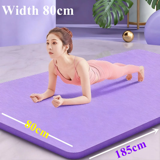 Width 80cm Yoga Mats Anti-slip Sport Fitness Mat Blanket for Exercise Yoga and Pilates Gymnastics Fitness Equipment Thick 10mm