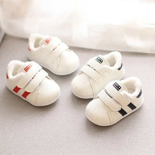 Winter New Korean Style  Newborn Girls Boys First Walkers Kids Toddlers Cotton Soft Soles Non-slip Shoes 1-2 Years