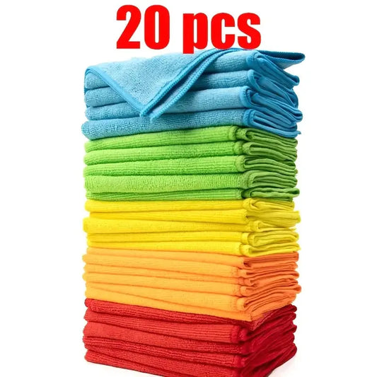 [Vibrant Microfiber Cloths] 10/20pcs Vibrant Microfiber Cleaning Cloths | Absorbent, Quick-Dry, Reusable Towels for Kitchen