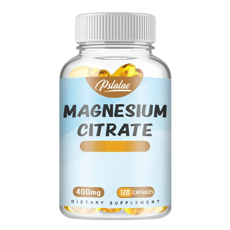 Magnesium Citrate Capsules - Supports Muscle, Nervous System, Bone, Heart Health and Energy,Sleep & Skin Health - 120 Capsules