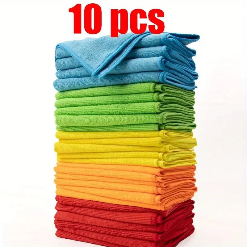 [Vibrant Microfiber Cloths] 10/20pcs Vibrant Microfiber Cleaning Cloths | Absorbent, Quick-Dry, Reusable Towels for Kitchen