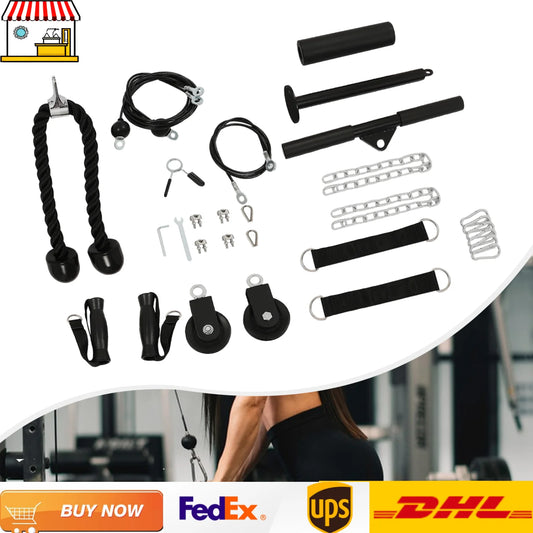 Home Fitness Pulley System Gym,  Cable System with 150kg Load Bearing
