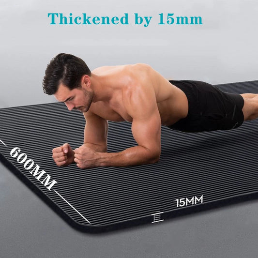 Yoga Mat Pilates Fitness Mat 15mm Thicknes Non Slip Yoga Cushion Travel Fitness Exercise Pad for Women Home Gym Floor Workout