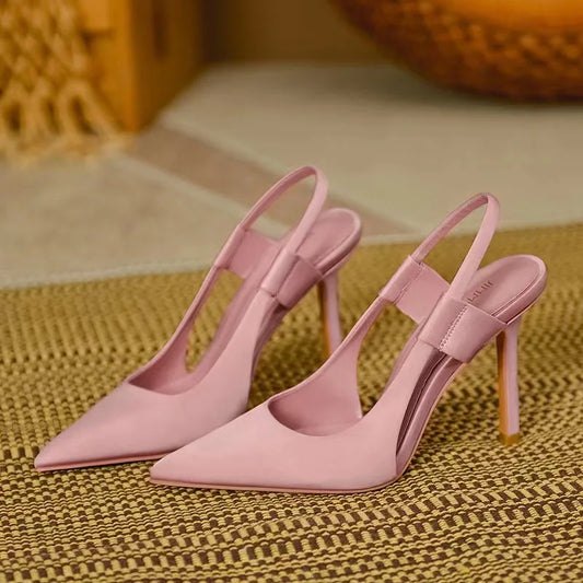 New French style slim heel elegant toe sandals with pointed high-heeled shoes for women