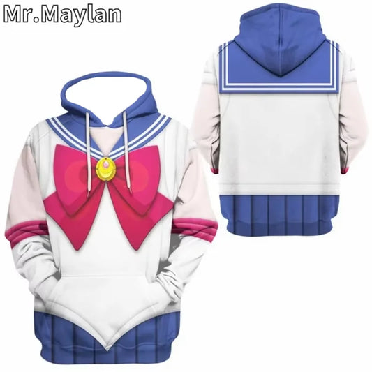Sailor Moon Custom Cosplay Apparel 3D Full Printed Unisex Hoodie Men Sweatshirt Streetwear Zip Pullover Casual Jacket Tracksuits
